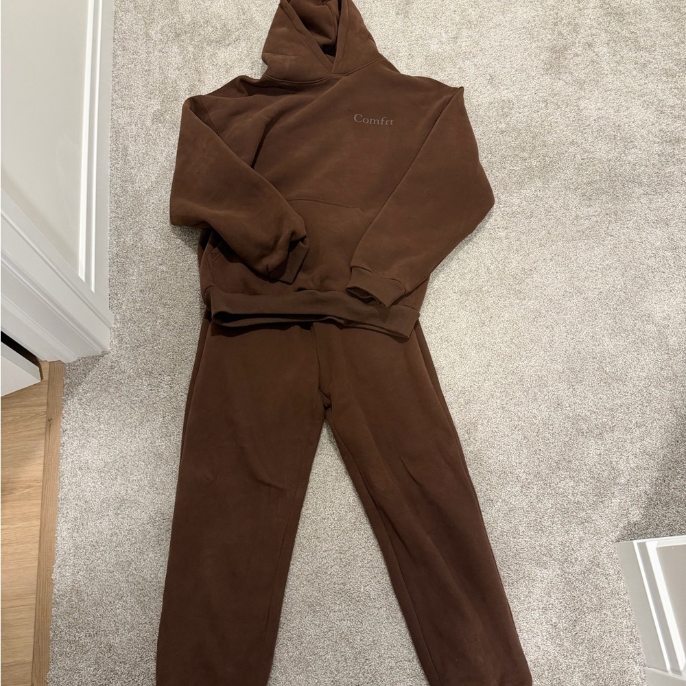Comfrt Brown Pants & Hoodie Set